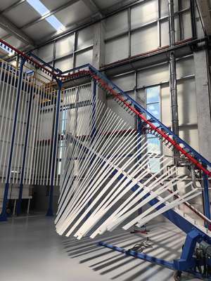 Vertical Powder Coating Line for Aluminum Profiles - Automatic High Capacity