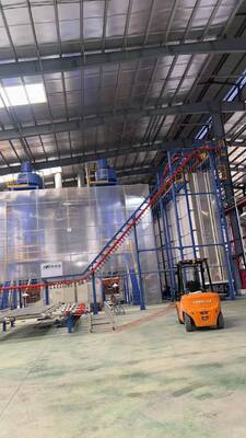 Full-Automatic  Electric Control System Customized for Customers  Vertical Powder Coating Line for Aluminum Profiles