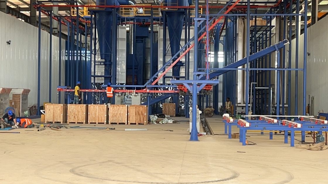 Integrated Furnace  Spraying System  Vertical Powder Coating Line for Aluminum Profiles