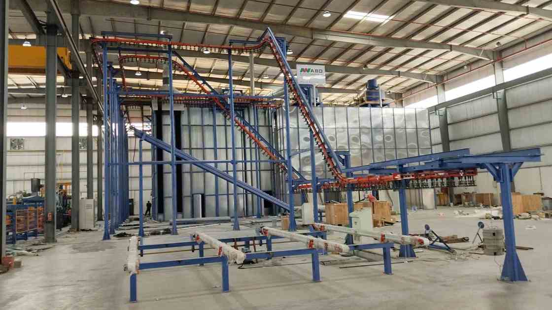 High performance Pre-treatment System LPG Heating  Vertical Powder Coating Line for Aluminum Profiles